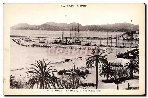 Cartes postales Cannes La Plage le Port et l'Esterel