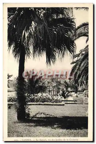 Cartes postales Cannes Le Suquet vu des Jardins de la Croisette