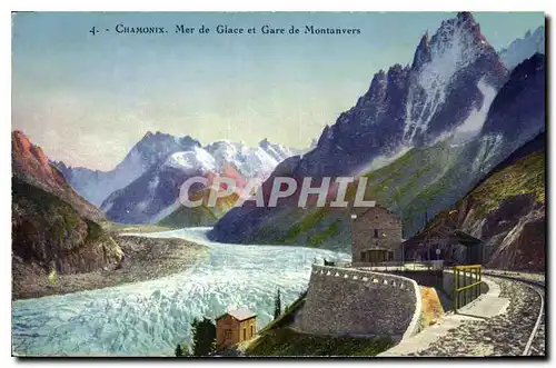 Ansichtskarte AK Chamonix Mer de Glace et Gare de Montanvers