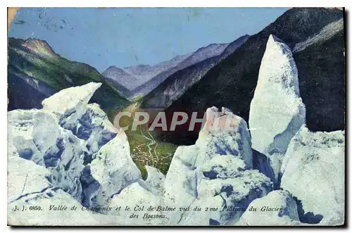 Cartes postales Vallee de Chamonix et le Col de Balme vus 2 me Plateau du Glacier des Bossons