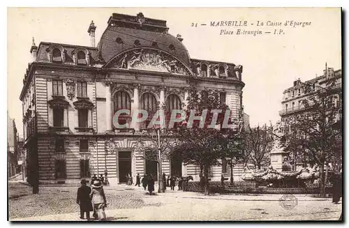 Ansichtskarte AK Marseille La Caisse d'Epargne Place Estrangin