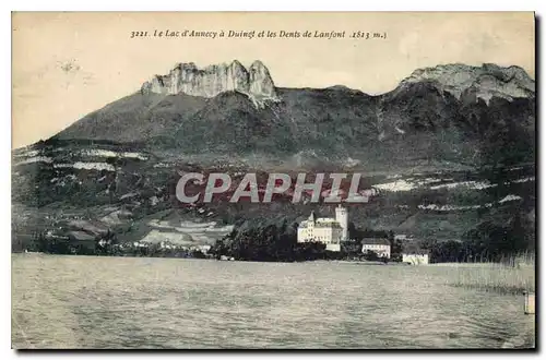 Cartes postales Le Lac d'Annecy a Duingt et les Dents de Lanfont