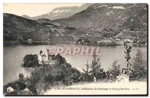 Cartes postales Lac d'Annecy chateau de Duingt et Saint Michel