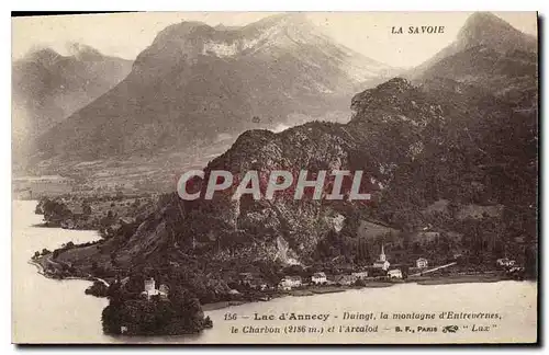 Cartes postales Lac d'Annecy Duingt la montagne d'Entrevernes le Charbon et l'Arcalod