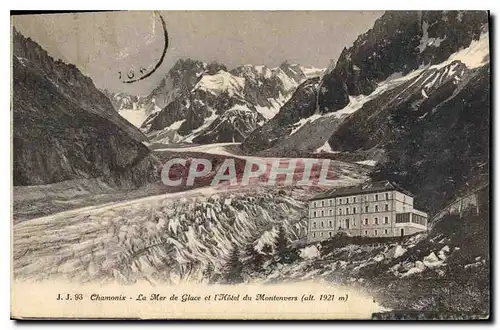 Cartes postales Chamonix La Mer de Glace et l'Hotel du Montenvers