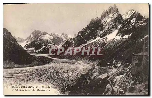 Cartes postales Chamonix Mer de Glace et Chemin de fer du Montenvers Train