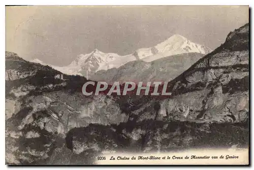 Cartes postales La Chaine du Mont Blanc et le Creux de Monnetier vus de Geneve