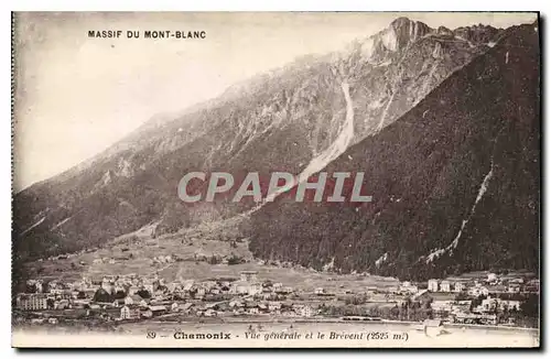 Cartes postales Massif du Mont Blanc Chamonix Vue generale et le Brevent