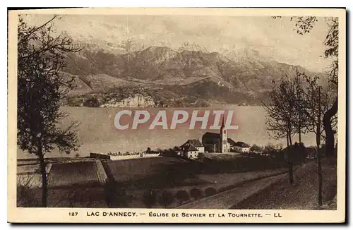 Ansichtskarte AK Lac d'Annecy Eglise de Sevrier et la Tournette