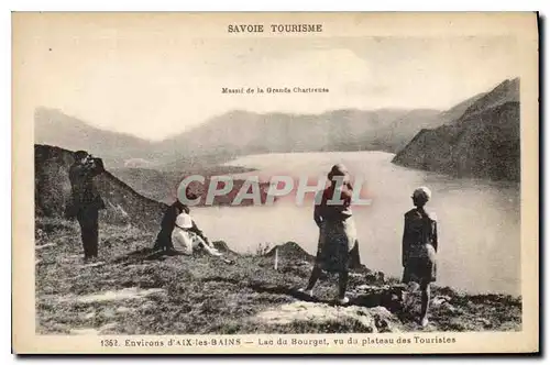 Cartes postales Environs d'Aix les Bains Lac du Bourget vu du plateau des Touristes