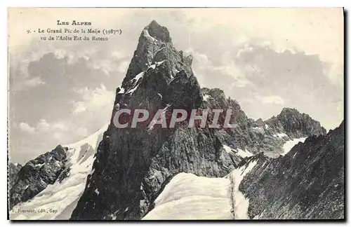 Cartes postales Les Alpes Le Grand Pic de la Meije vu de l'Arete Est du Rateau