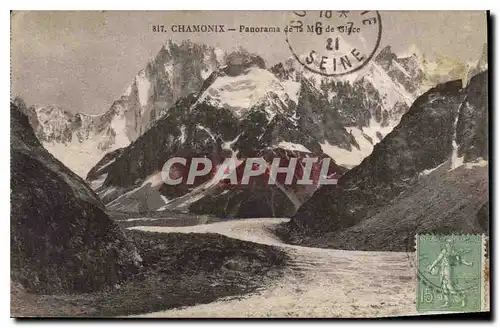 Cartes postales Chamonix Panorama de la Mer de Glace