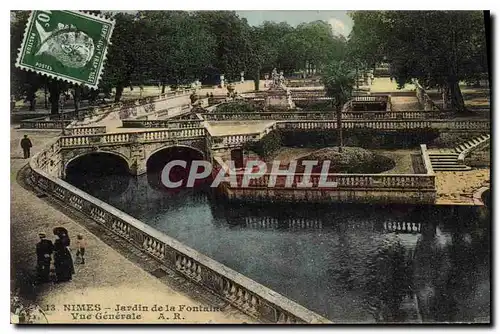 Ansichtskarte AK Nimes Jardin de la Fontaine Vue Generale