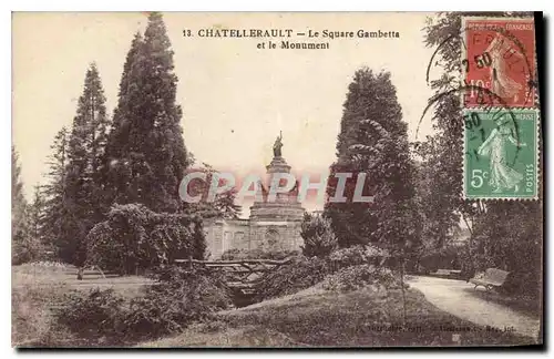 Ansichtskarte AK Chatellerault Le Square Gambetta et le Monument