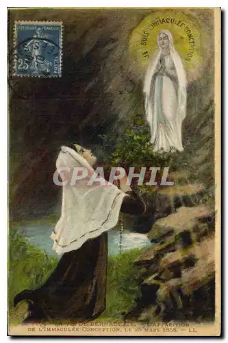 Cartes postales Bernadette L'Apparition de l'Immaculee Conception