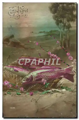 Cartes postales Fantaisie Poissons 1er aVril