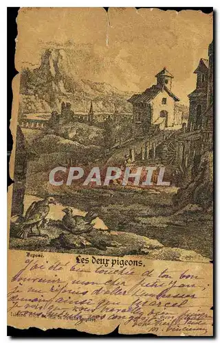 Cartes postales Les deux pigeons