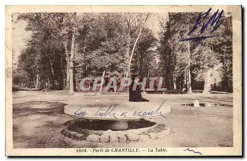 Cartes postales Foret de Chantilly La Table