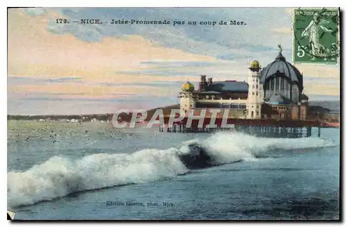 Cartes postales Nice Jetee Promenade par un coup de Mer