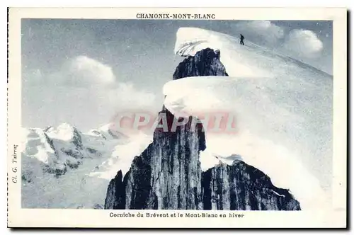 Ansichtskarte AK Chamonix Mont Blanc Corniche du Brevent et le Mont Blanc en hiver