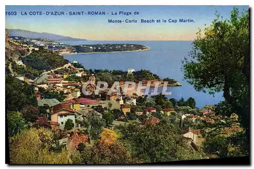 Cartes postales La Cote d'Azur Saint Roman La Plage de Monte Carlo