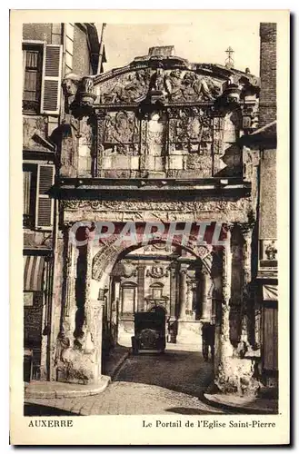 Cartes postales Auxerre Le Portail de l'Eglise Saint Pierre