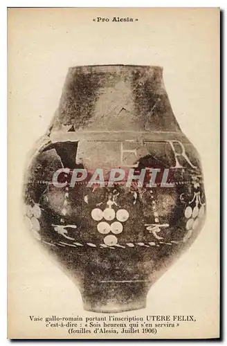 Ansichtskarte AK Pro alesia Vase gallo romain portant l'inscription Utere Felix