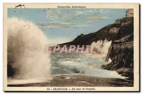 Cartes postales Granville Artistique Granville Un Jour de Tempete