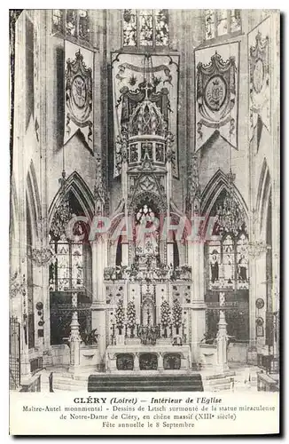 Cartes postales Clery Loiret Interieur de l'Eglise Maitre autel monumental