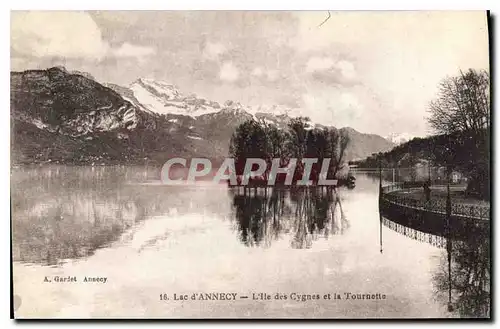 Ansichtskarte AK Lac d'Annecy L'Ile des Cygnes et la Tournette