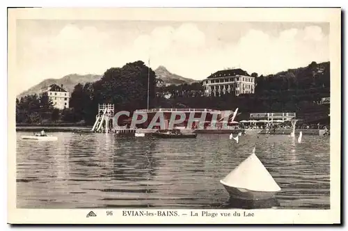 Cartes postales Evian les Bains La Plage vue du Lac