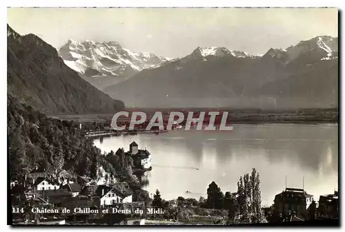 Cartes postales Chateau de Chillon et Dents du Midi