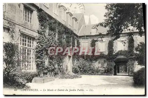 Cartes postales Coutances Le Musee et Entree du Jardin Public