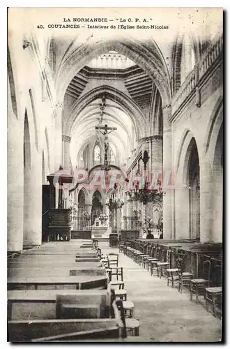 Cartes postales La Normandie La C P A Coutances Interieur de l'Eglise Saint Nicolas