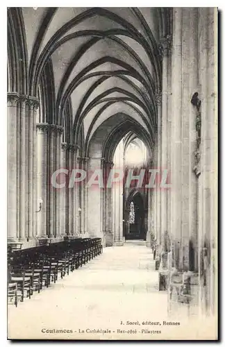 Cartes postales Coutances La Cathedrale Bas cote Pilastres