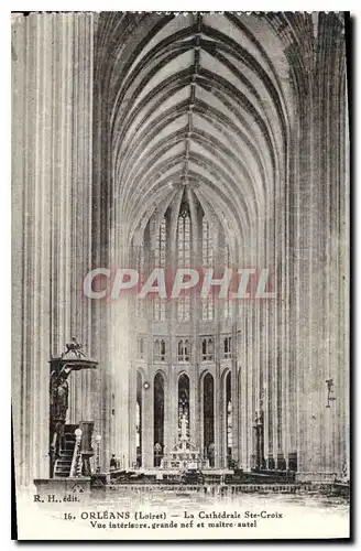 Cartes postales Orleans Loiret la Cathedrale Ste Croix vue interieure grande nef et maitre autel