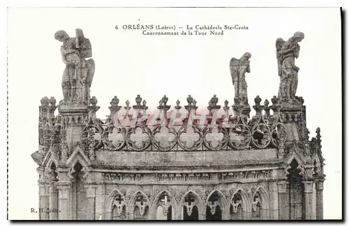 Ansichtskarte AK Orleans Loiret la Cathedrale Ste Croix Couronnement de la Tour Nord