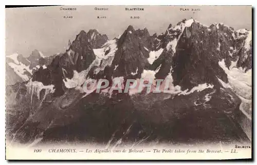 Cartes postales Chamonix les Aiguilles vues de Brevent