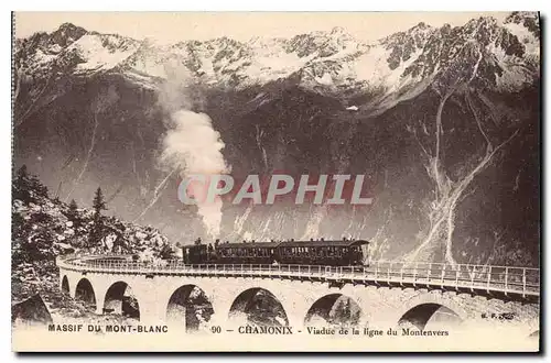 Ansichtskarte AK Massif du Mont Blanc Chamonix Viaduc de la ligne du Montenvers Train