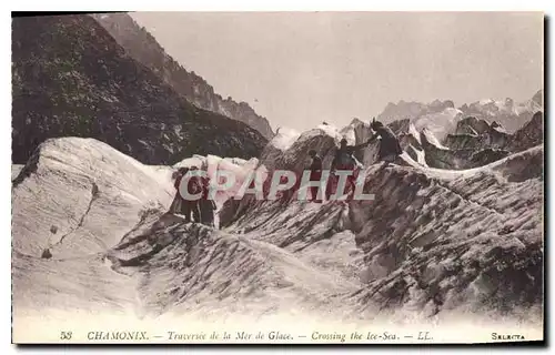 Ansichtskarte AK Chamonix Traversee de la Mer de Glace Alpinisme