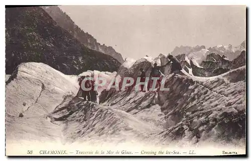 Cartes postales Chamonix Traversee de la Mer de Glace Alpinisme