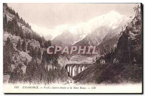 Cartes postales Chamonix Viaduc Sainte Marie et le Mont Blanc