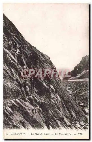 Cartes postales Chamonix la Mer de Glace le Mauvais Pas