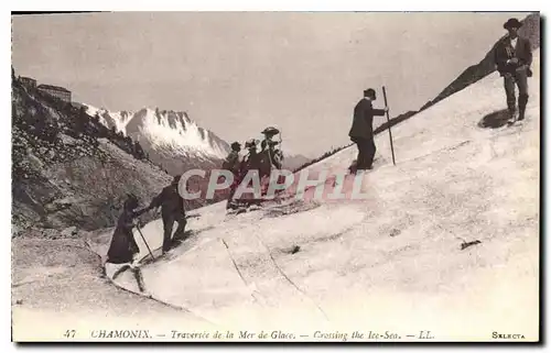 Cartes postales Chamonix Traversee de la Mer Glace Alpinisme