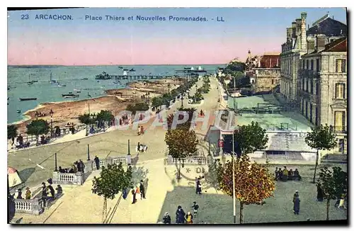 Cartes postales Arcachon Placve Thiers et Nouvelles Promenades