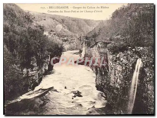 Ansichtskarte AK Bellegarde Gorges du Canon du Rhone Cascades du Nant Poe et de Champ d'Avril