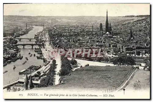 Ansichtskarte AK Rouen vue generale prise de la Cote Sainte Catherine