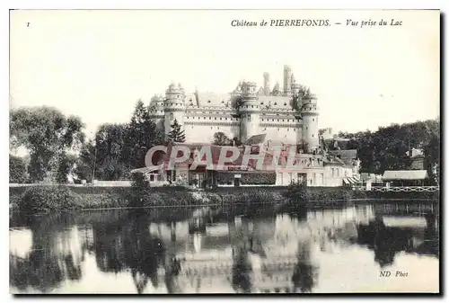 Cartes postales Chateau de Pierrefonds vue prise du Lac