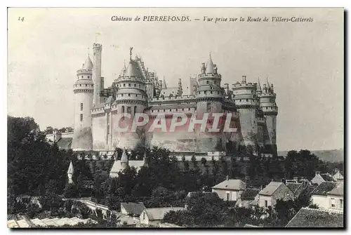 Cartes postales Chateau de Pierrefonds vue prise sur la Route de Villers Cotterets