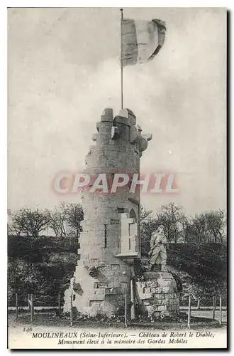 Cartes postales Moulineaux Seine Inferieure Chateau de Robert le Diable Monument eleve a la memoire des Gardes M